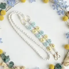 タッセルチャーム付き♪ マクラメ編みのスマホショルダーストラップ　/158
