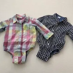 【美品】babyGAP チェック柄 ボディスーツ 2点セット