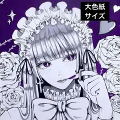 No.3 手描きイラスト　オリジナル　色紙　アナログ　原画