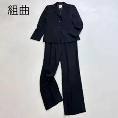 組曲/フォーマルスーツセットアップ/ビジネス/通勤/2ボタン/フレアパンツ/1黒のサムネイル