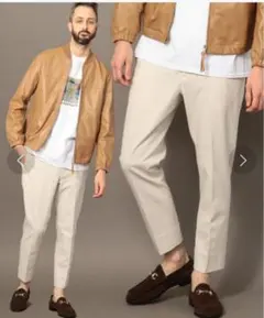 【美品】ユナイテッドアローズ BY ストレッチ ツイルジャージ アンクルパンツ