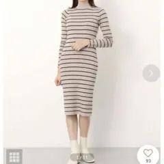 【洗えるニットワンピース】タイトワンピース （ボーダー）ロイヤルパーティー