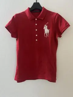 レッド ポロシャツ 刺繍のポロ馬 ビーズロゴRalph Lauren