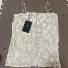 【新品未使用】Kasatane ベロア花柄キャミソール グレー Fのサムネイル