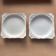 わかさま花模様 四角い皿 MADE IN JAPAN