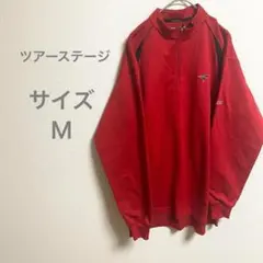 ツアーステージ TOURSTAGE 赤 ハーフジップ トレーナー ゴルフ