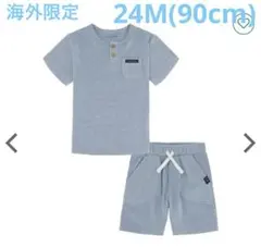 【海外限定品】カルバンクライン24M(90cm)ブルーニットショート上下セットのサムネイル