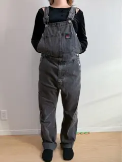 Levi'sグレー デニム オーバーオール