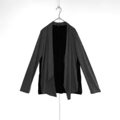 コムサイズム　トップス　長袖　羽織り　異素材　M 黒　グレー