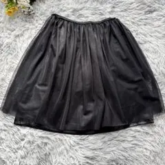 トゥービーシック　オーガンシースカート　【L】42　ブラック　チュール　サテン