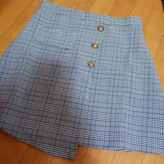 チェック柄ミニスカートグレーホワイト