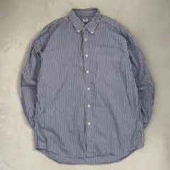 UNIQLO ユニクロ ボタンダウンシャツ ストライプ コットン ブルー M
