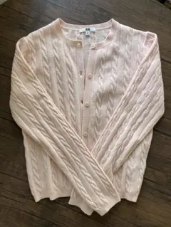 ユニクロ　アンサンブル　ピンク ケーブルニット カーディガン &半袖ニット