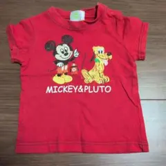 ミッキー&プルート Tシャツ 赤