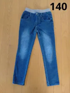 デニム ブルー ゴムウエスト パンツ 140