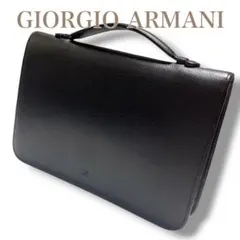 ジョルジオアルマーニ 良品 イタリア製 レザー クラッチバッグ セカンドバッグ