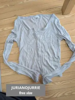 JURIANOJURRIE フリーサイズ グレー 長袖カーディガンのサムネイル