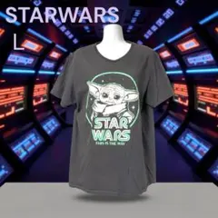 S1206 STARWARS ベビーヨーダTシャツ　Ｌサイズ　グレー