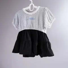 モノトーン ペプラム 半袖 Tシャツ 110 夏の保育園着に◎