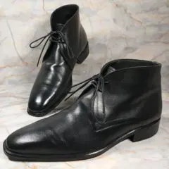 BARNEYS NEW YORK 伊製 レザー チャッカブーツ 41 黒のサムネイル