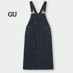 1-7【ジーユー】デニムサロペットスカート　ネイビー