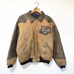 【Wrangler】スタジャン 袖レザー Wワッペン Lサイズ ヴィンテージ Wrangler】スタジャン 袖レザー Wワッペン Lサイズ ヴィンテージ