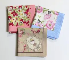 新品未使用 ローラ アシュレイ サンリオ コラボ ハンカチ 3枚セット