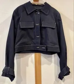 ZARA クロップドジャケットトップステッチ