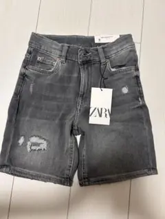 ザラキッズ　ハーフパンツ　デニム　グレー　140