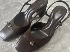 ZARA バックストラップパンプス ブラウン 39(24.5)のサムネイル