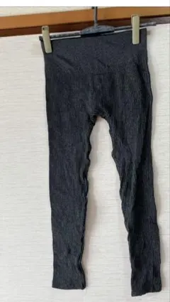 LUKEES リブ編みスパッツ 【S/M】ブラック 黒 細見え マタニティ