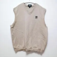 美品⭐ アシュワース ベスト タンクトップ ロゴ M ベージュ 裏起毛のサムネイル