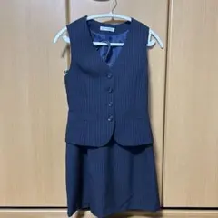 今日だけ！1000円引き！事務服　セロリー　ストライプ ベストとスカートセット
