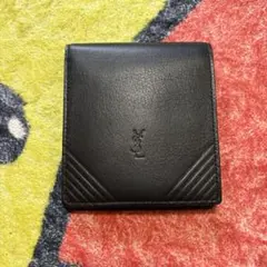 ヴィンテージ YSL イヴサンローラン 二つ折り財布 ブラック レザーのサムネイル