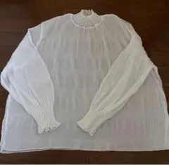 ホワイト シアー長袖シャツ