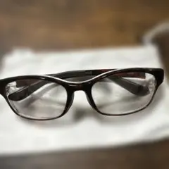 ブラウン プラスチックフレーム 花粉症メガネ　JINS 度なし