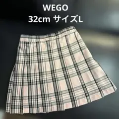 美品 WEGOチェック柄プリーツミニスカート L ピンク