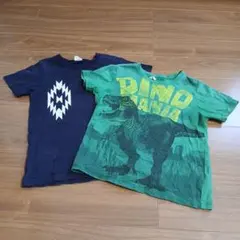 ☆恐竜プリント Tシャツ 2枚セット130
