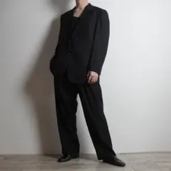 LoroPiana ストライプ柄シングルセットアップスーツ ブラック/XW227