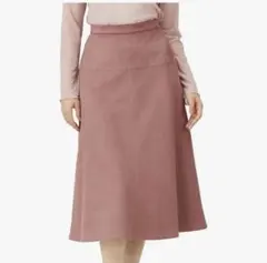 ナチュラルビューティーベーシック　フェイクスエードフレアスカート XSピンク