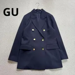 美品　GU ジーユー　ダブルテーラードジャケット　紺ブレザー　金ボタン　S
