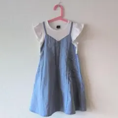 Crescent 半袖ワンピース 120cm ブルー 美女と野獣ベル風 ポケット