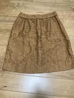 LOUNIE レース ひざ丈スカート ゴールド茶系のサムネイル