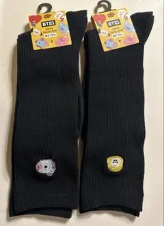 BT21 靴下　ソックス　２足セット　23-25cm 総丈28cmのサムネイル