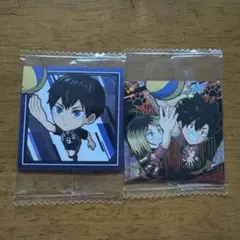 ハイキューシールウエハース排球レア•極　 孤爪研磨+黒尾鉄朗 ノーマル　影山飛雄