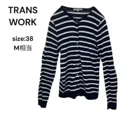 TRANS WORK トランスワーク　カーディガン　トップス　ボーダー　38のサムネイル