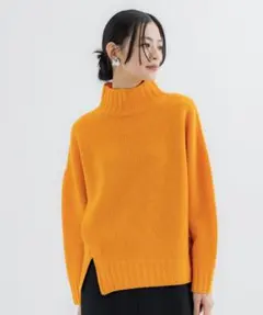おしゃれ＊ユナイテッドトウキョウ　スリットボリュームタートルニット　オレンジ