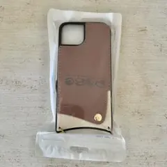 iPhoneケース ピンク ベージュ ショルダー付き