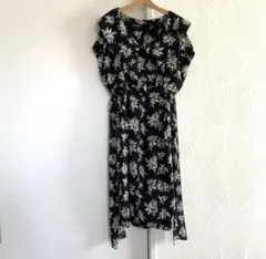 vintageヴィンテージ昭和レトロアンティーク花柄襟つきワンピース