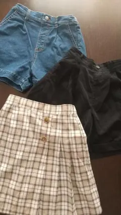 《グローバルワーク》150女の子ボトムス 3点セット★キュロットパンツ・スカート